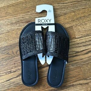 NEW ROXY Kaia Slide Sandals - Black - Size 5